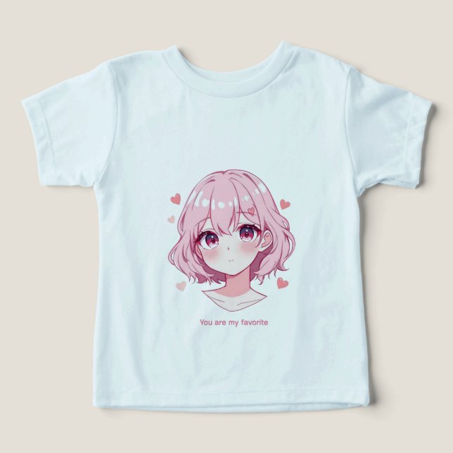 Kawaii Anime Girl Valentine Sweatshirt (Design Vorderseite)