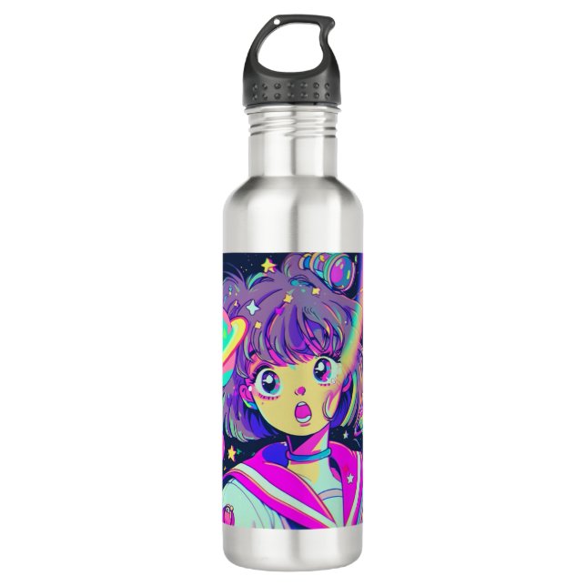 Kawaii Anime Girl Water Flasche Edelstahlflasche (Vorderseite)