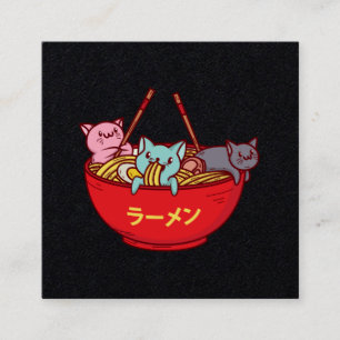 Kawaii Anime-Katzelustige entzückende japanische Quadratische Visitenkarte