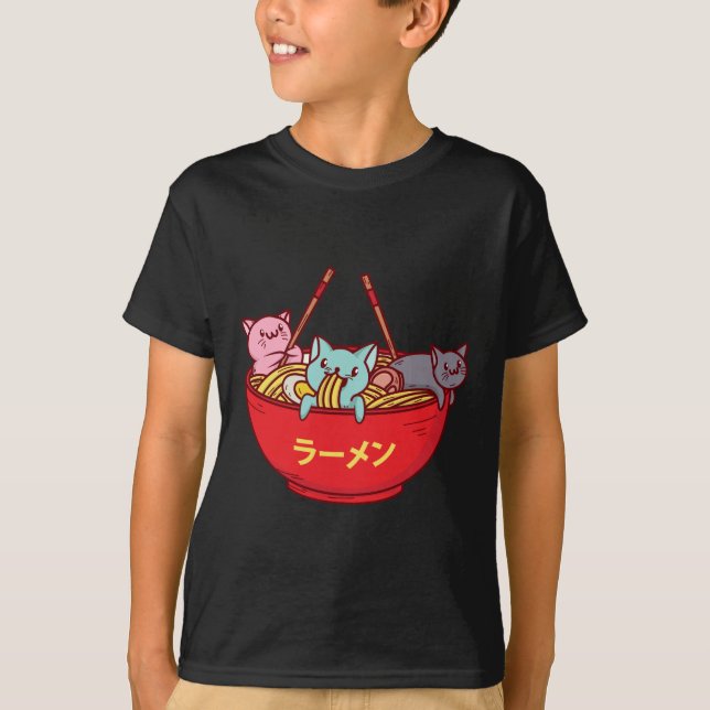 Kawaii Anime-Katzelustige entzückende japanische T-Shirt (Vorderseite)