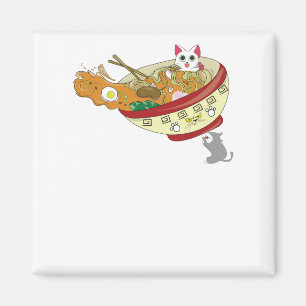 Kawaii Anime-Katzen-Shirtjapanisches Magnet