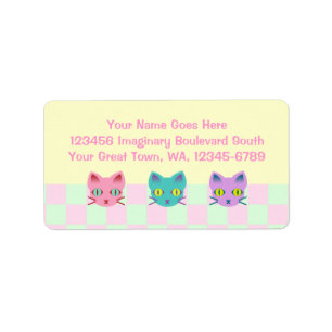 Kawaii Anime Kitty Cats Sherbet Karos Adressaufkleber