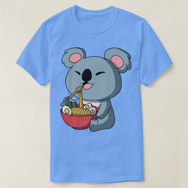 Kawaii Anime Koala Bear Asian Noodles Japanischer  T-Shirt (Design vorne)