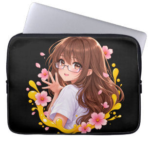 Kawaii Anime Mädchen Sakura Kirschblüten Elektroni Laptopschutzhülle