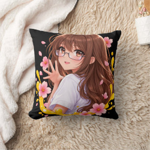 Kawaii Anime Mädchen Sakura Kirschblüten-Wurfkisse Kissen