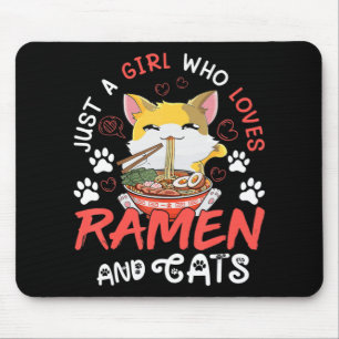 Kawaii Anime Ramen Cat Japanese Food Girls Officia Mousepad