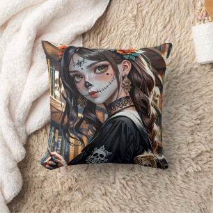 Kawaii Anime Skull Girl Pillow 03 Kissen