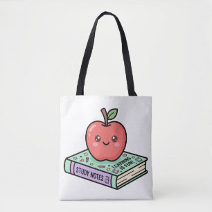 Kawaii Apfel auf Buch Süßes Lehrer-Dankeschön Gif Tasche