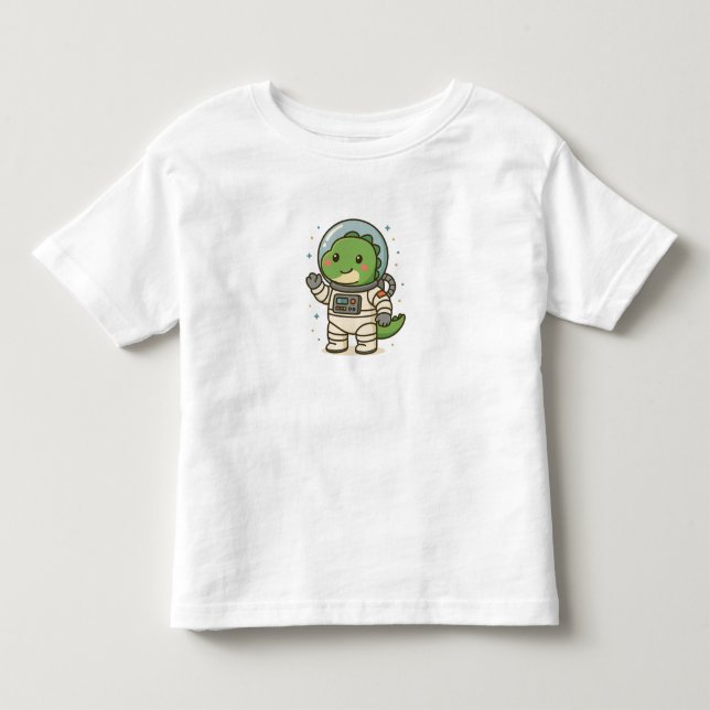 Kawaii Astro Dinosaur – Süße Dino Designs Kleinkind T-shirt (Vorderseite)