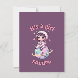 Kawaii Astronaut Es ist ein Mädchen Postkarte