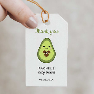 Kawaii Avocado Kinderdusche Danke Minimalistisch Geschenkanhänger