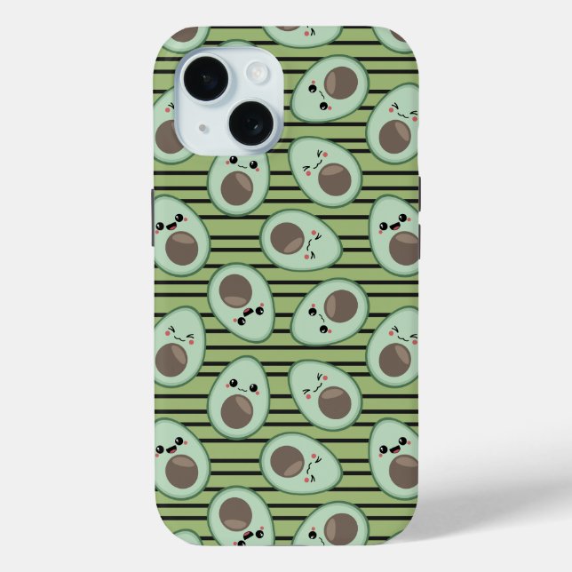 Kawaii Avocado Pattern Case-Mate iPhone Hülle (Rückseite)
