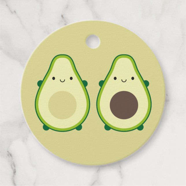 Kawaii Avocados Geschenkanhänger (Vorderseite)