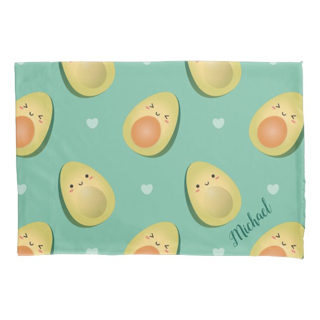 Kawaii Avocados Vermeiden wir Pattern Kissenbezug (Vorderseite)