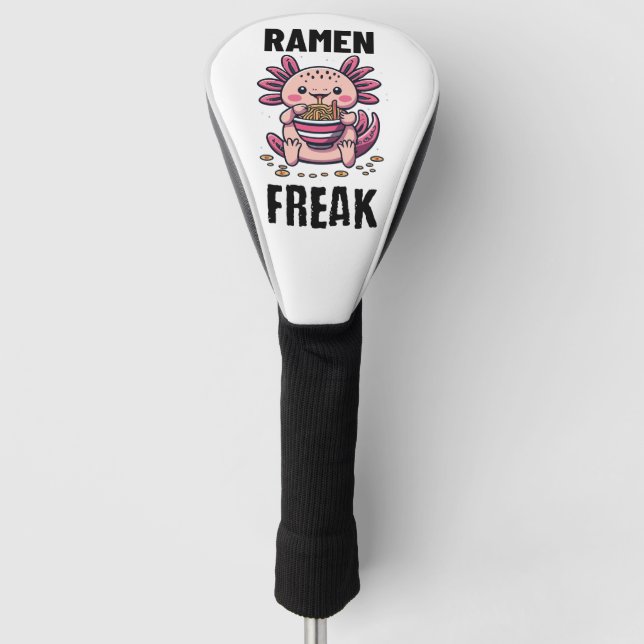 Kawaii Axalotl aß Ramen Golf Headcover (Vorderseite)