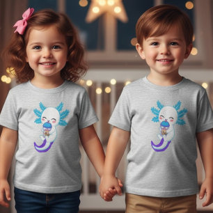 Kawaii Axolotl Boba Tee Toddler T-Shirt