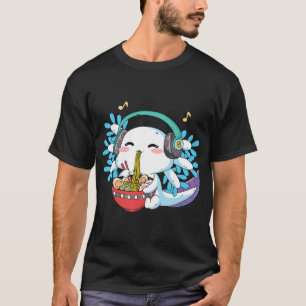 Kawaii Axolotl Eating Ramen Noodles Anime Kids Boy T-Shirt