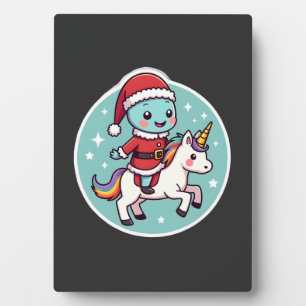 Kawaii Axolotl Einhorn Weihnachten Santa Frohe Wei Fotoplatte