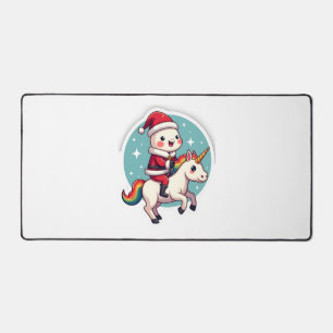 Kawaii Axolotl Einhorn Weihnachten Santa Frohe Wei Schreibtischunterlage