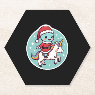Kawaii Axolotl Einhorn Weihnachten Santa Frohe Wei Untersetzer