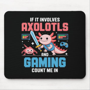 Kawaii Axolotl Gamer-Shirt für Jungen Mädchen Anim Mousepad