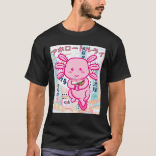 Kawaii Axolotl Life Ramen Strawberry Milk Shake Ja T-Shirt