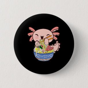 Kawaii Axolotl Ramen Noodles Japanese Anime Kids T Button