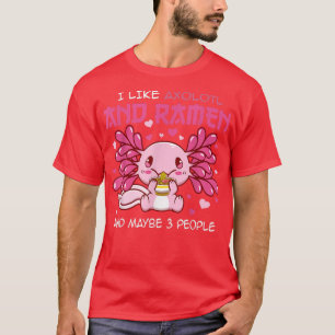 Kawaii Axolotl Ramen Noodles japanische Anime-Gesc T-Shirt