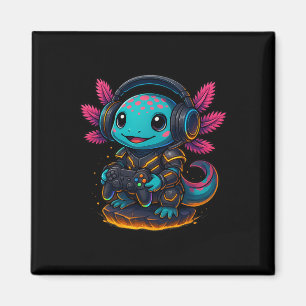 Kawaii Axolotl spielt Videospiele Lustige Gaming A Magnet