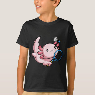 Kawaii Axolotl Wortwitz lustiger Badminton-Spieler T-Shirt