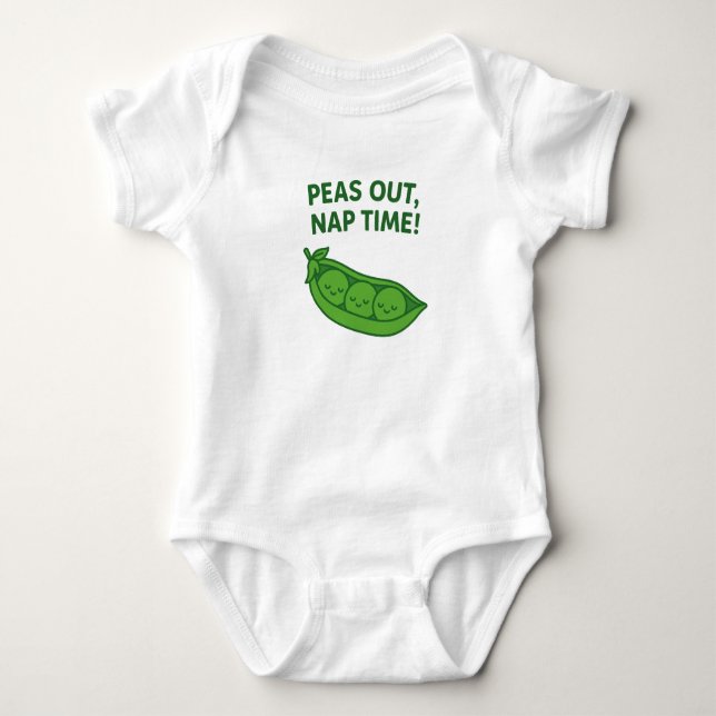 Kawaii Baby Bodysuie– Peas Out Nap Time Outfit Baby Strampler (Vorderseite)