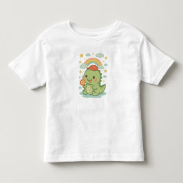 Kawaii Baby Dino with Candy Popsicle 🍭🦖☁️☀️ Kleinkind T-shirt