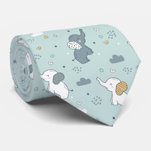 Kawaii Baby-Elefanten-Kinderzimmer Blau Krawatte