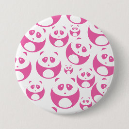 Kawaii Baby Pink und White Panda Muster Button