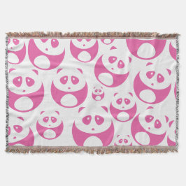 Kawaii Baby Pink und White Panda Muster Decke