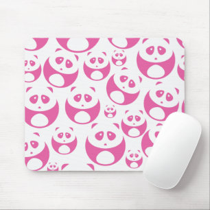 Kawaii Baby Pink und White Panda Muster Mousepad