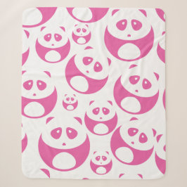 Kawaii Baby Pink und White Panda Muster Sherpadecke