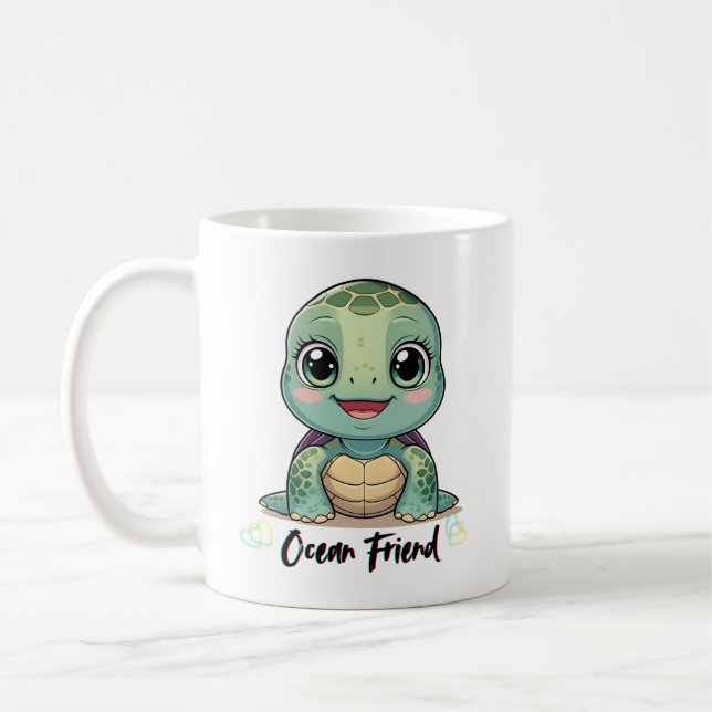 Kawaii Baby Turtle Mug (Gauche)