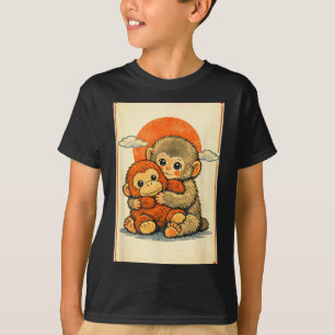 Kawaii Babyaffe süß japanischer Makake Ukiyo-e T-Shirt