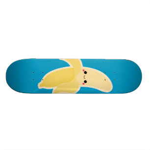 Kawaii Banane auf Blau Skateboard
