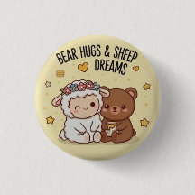 Kawaii-Bär und Schaf beste Freunde Süße Anstecknad
