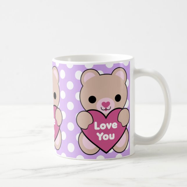 Kawaii Bärn-Herz-Liebe Sie Tasse (Rechts)