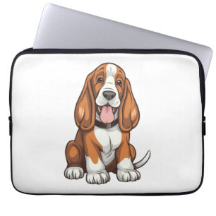 Kawaii Basset Hound Puppy Laptopschutzhülle