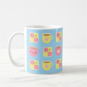 Kawaii Battenberg Cake & Cup of Tea Kaffeetasse