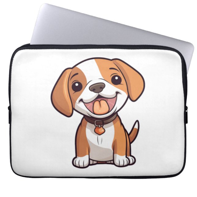 Kawaii Beagle Puppy Laptopschutzhülle (Vorderseite)