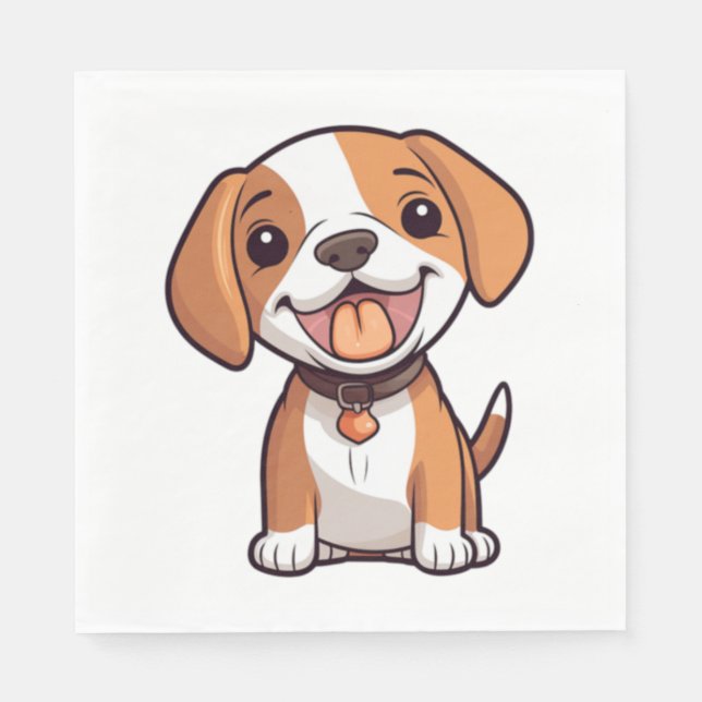 Kawaii Beagle Puppy Serviette (Vorderseite)