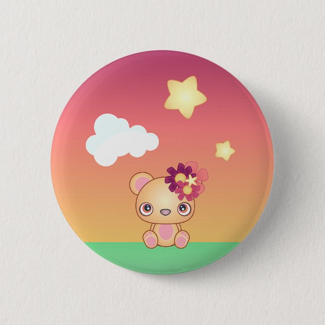 Kawaii Bear Button (Vorderseite)
