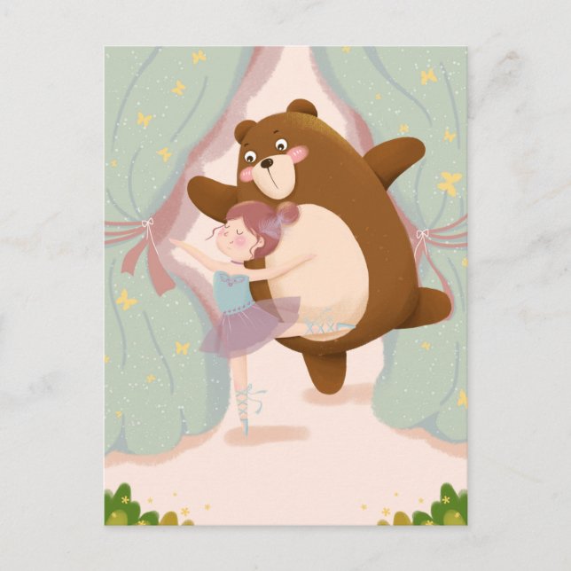 Kawaii Bear Postkarte (Vorderseite)
