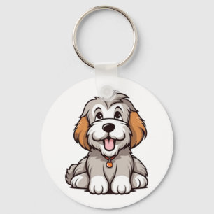Kawaii Bearded Collie Puppy Schlüsselanhänger