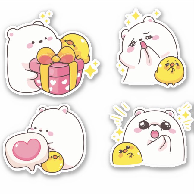Kawaii Bears Sticker (Vorderseite)